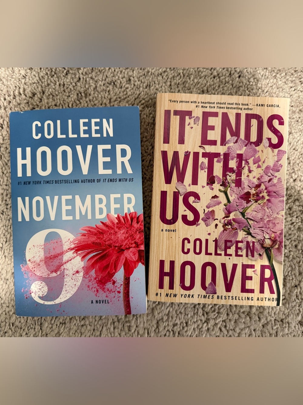 Set of two Colleen Hoover books. It Ends With Us and November 9.